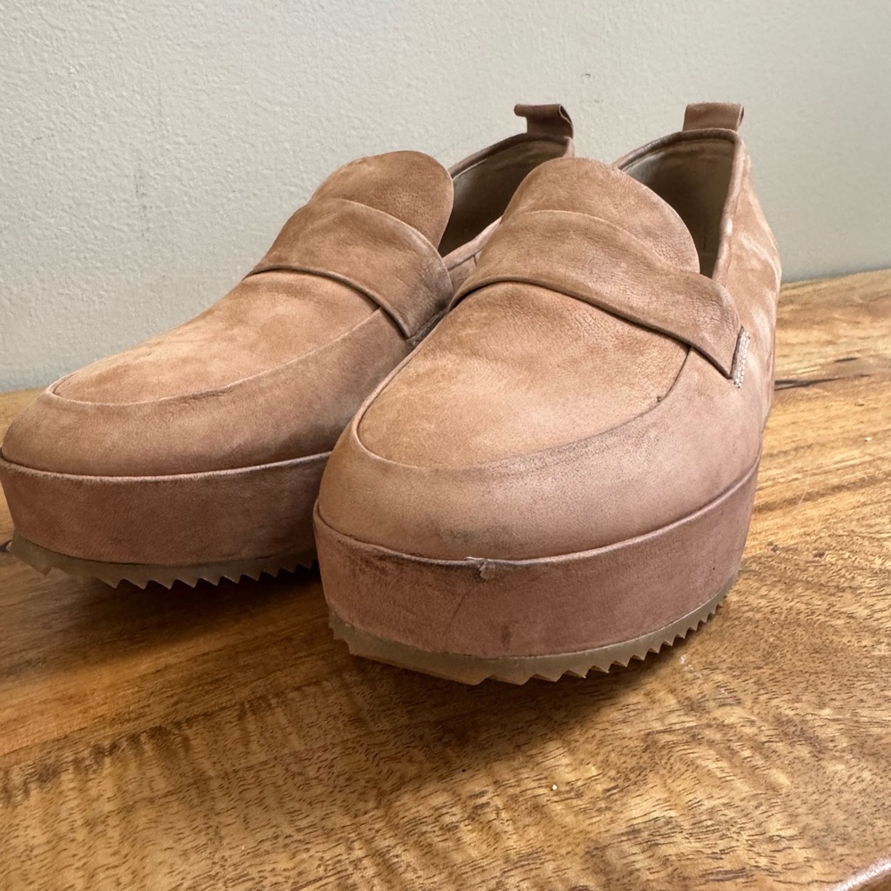 Eileen Fisher Suede Platform Loafer - Picture 6 of 11